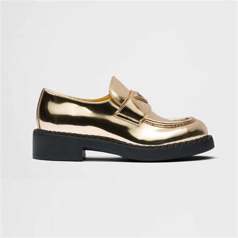 prada gold loafers|prada loafers heels.